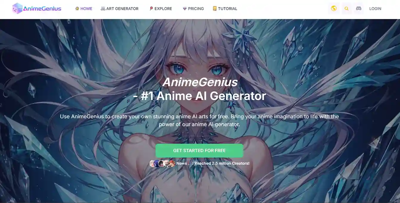 the homepage of AnimeGenius