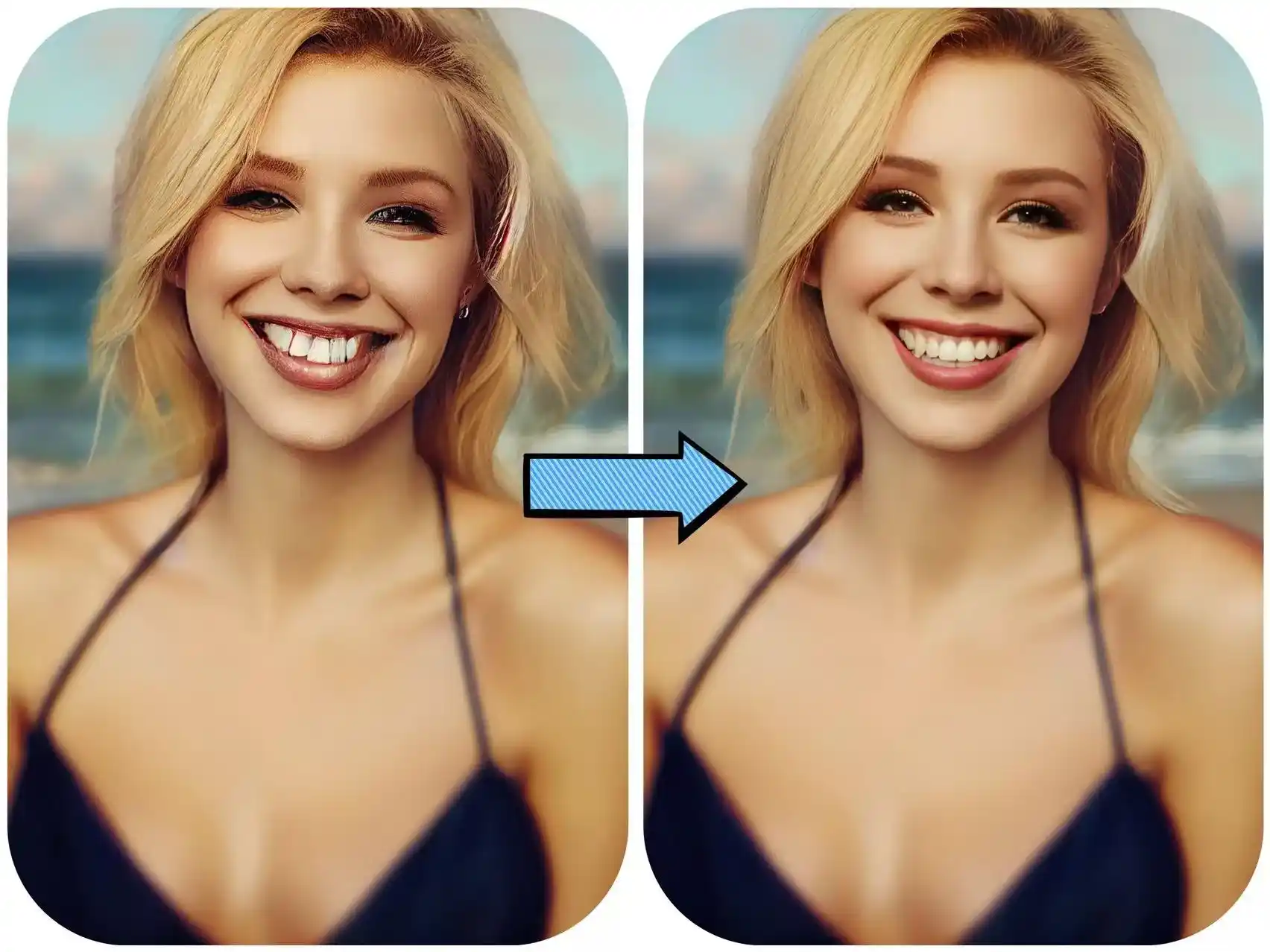 AI face enhancer effect comparison