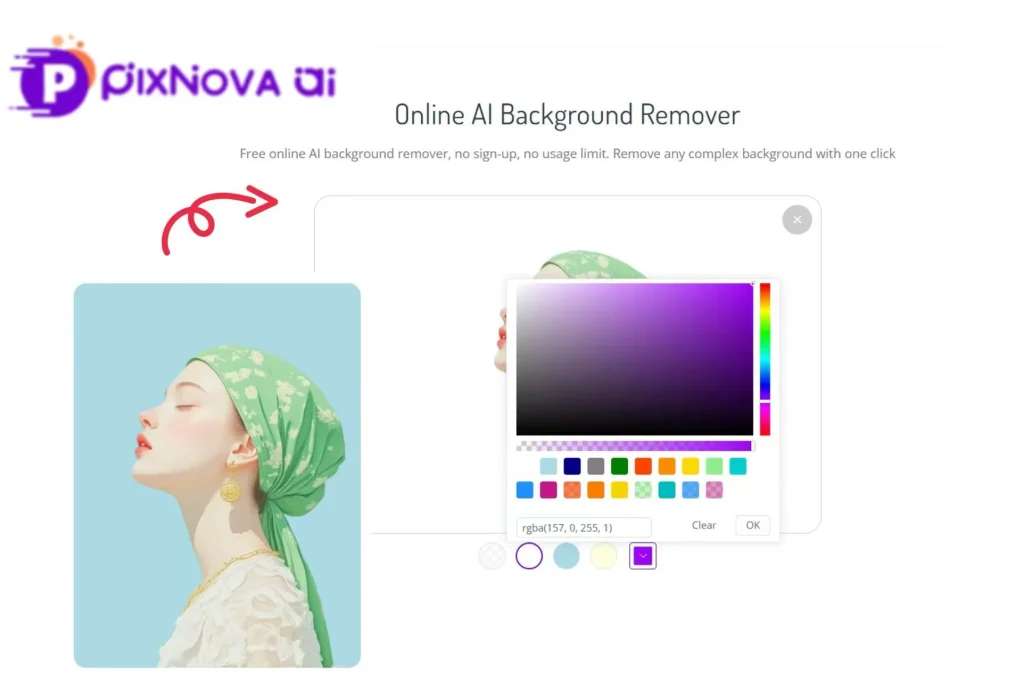 choose color for photo background