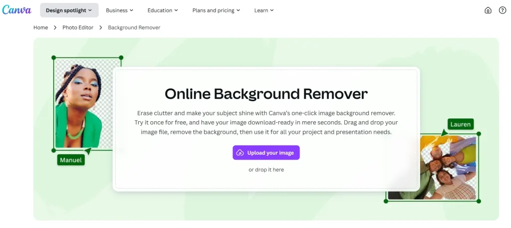 convert photo background to white in Canva