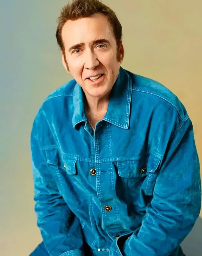 Staring right at you, Nicolas Cage