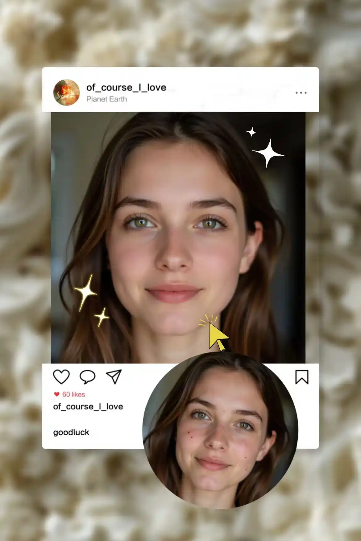 show cleaner face on social media