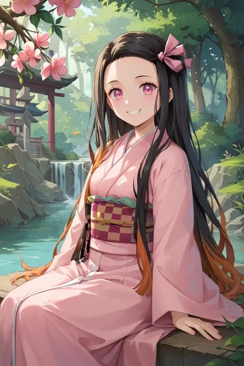 create Nezuko anime art