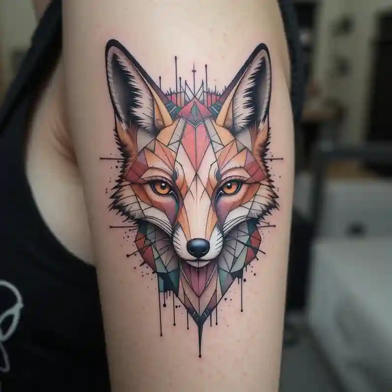 watercolor wolf tattoo