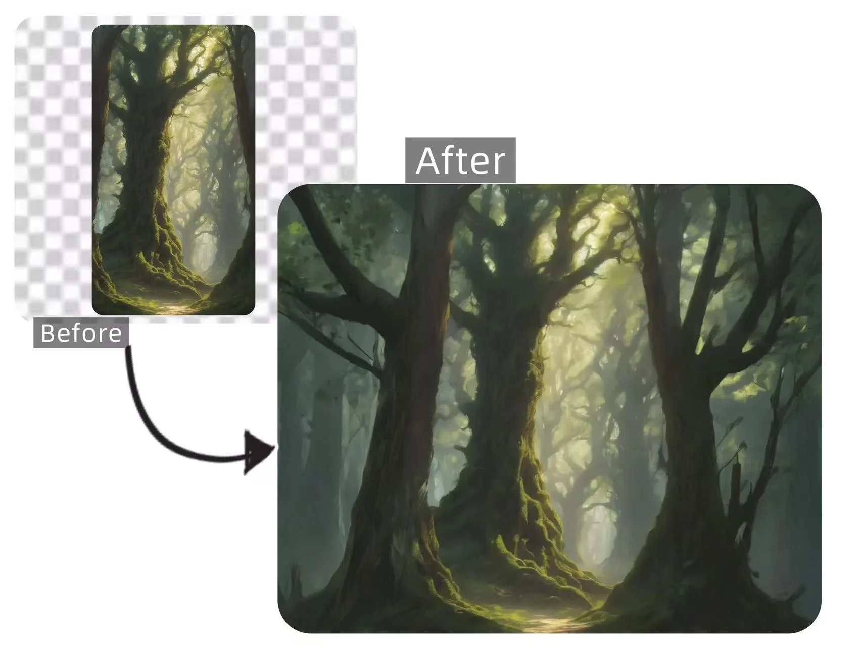 Complete image edge with AI outpainting