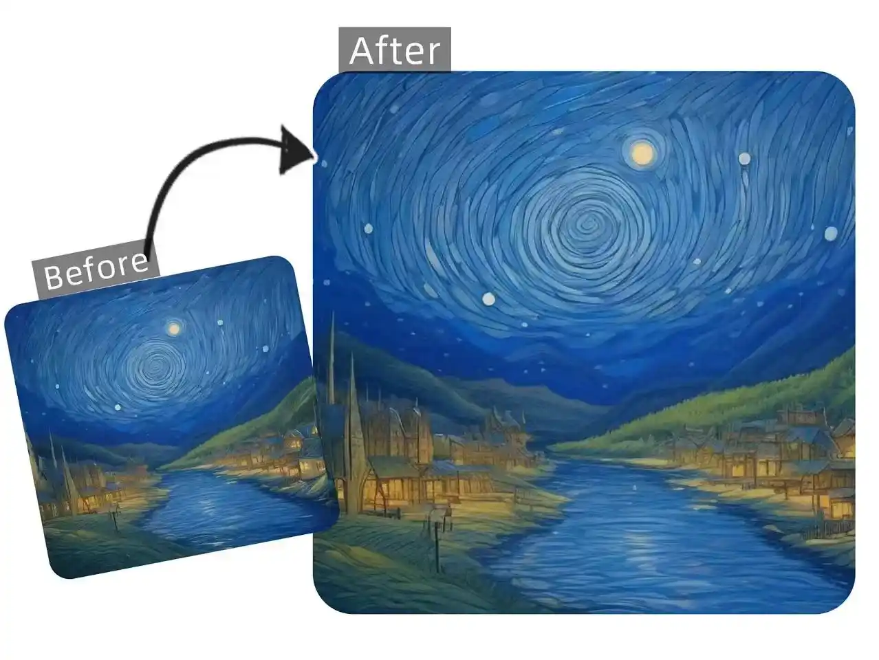 Recreate art with AI outpainting