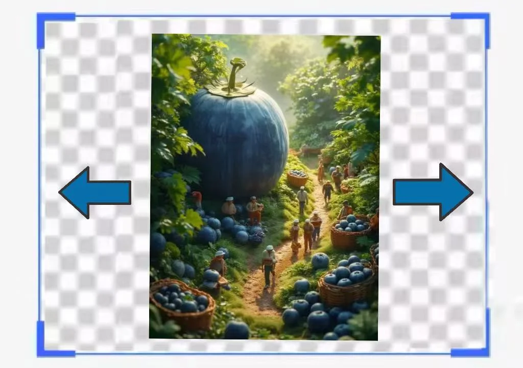 Adjust the settings of AI outpainting tool
