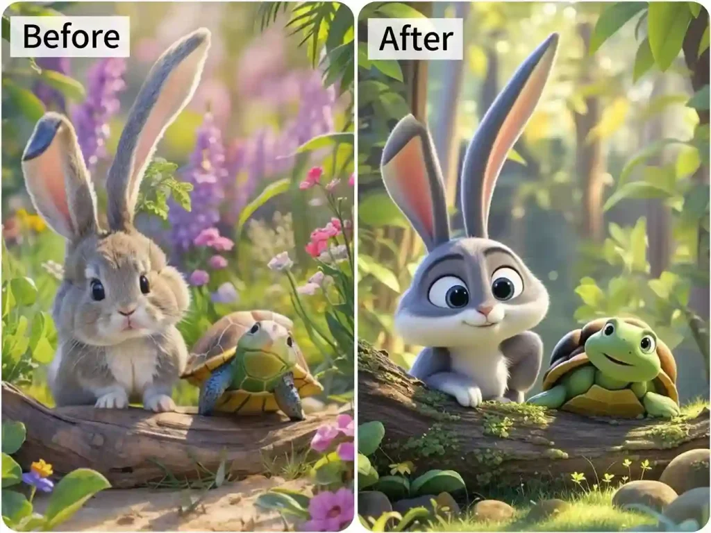 Turn rabbit to disney pixar style