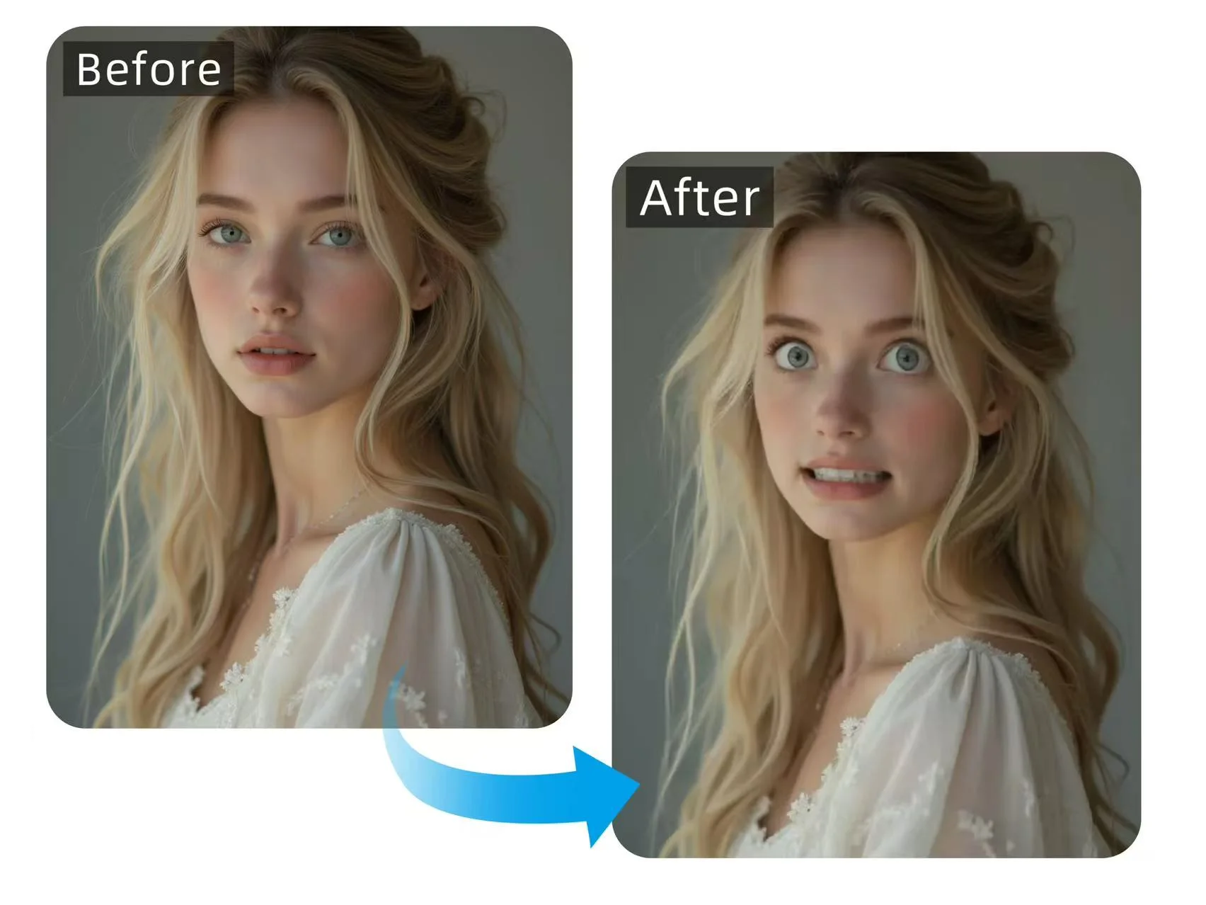 Change facial expression online