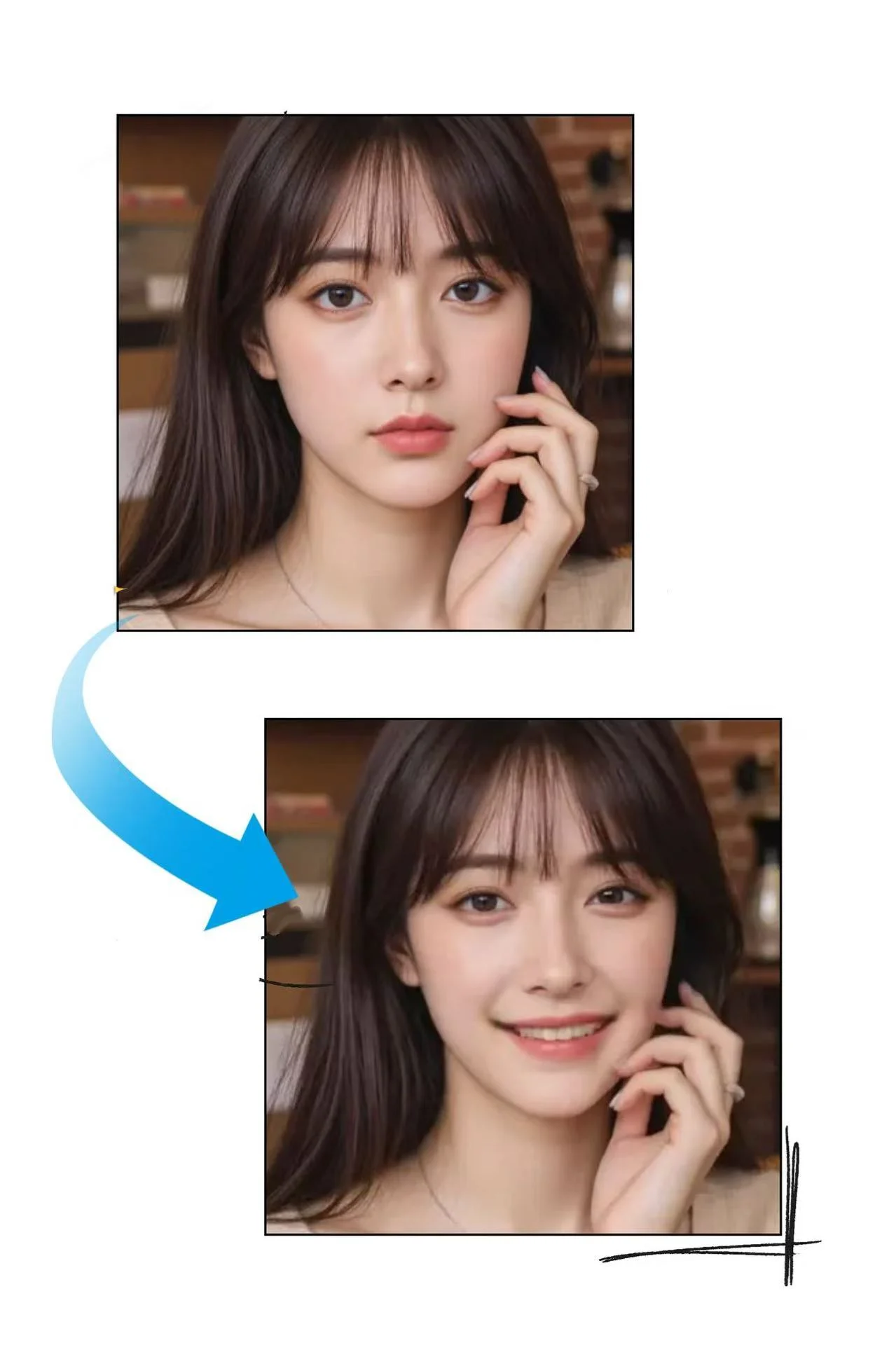 Quickly modify facial expressions using AI face expression changer
