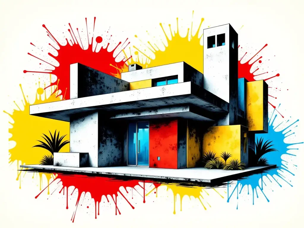 abstract art style house