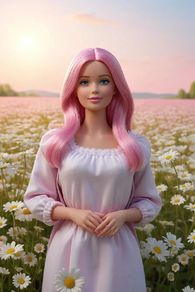 Barbie in the sea of flowers