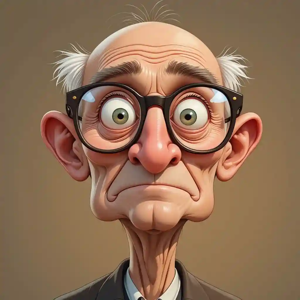 caricature of an old man