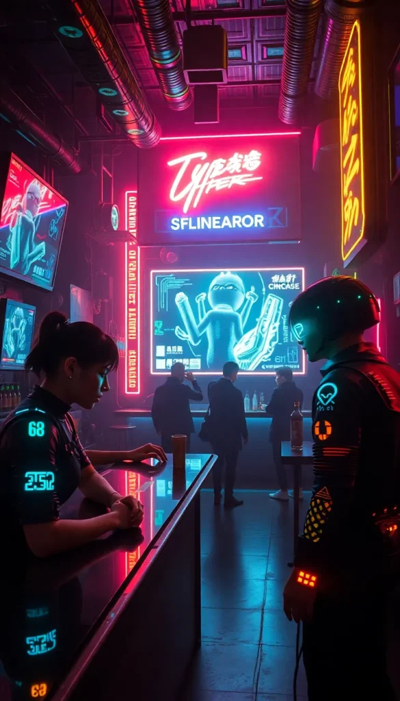 cyberpunk bar