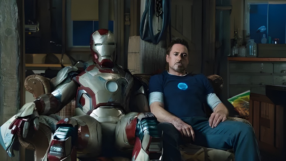 Iron Man sitting on the sofa