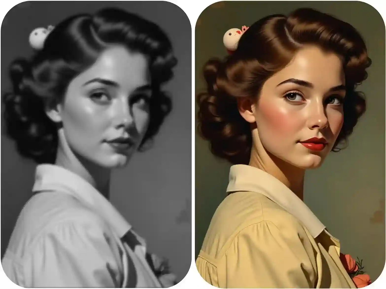 Restore the original colors of a grainy photo with AI photo enhancer