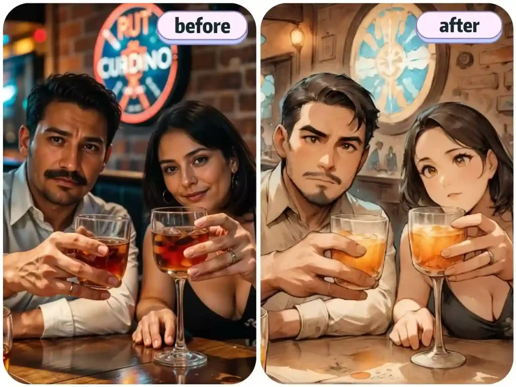 Turn couple photo to anime