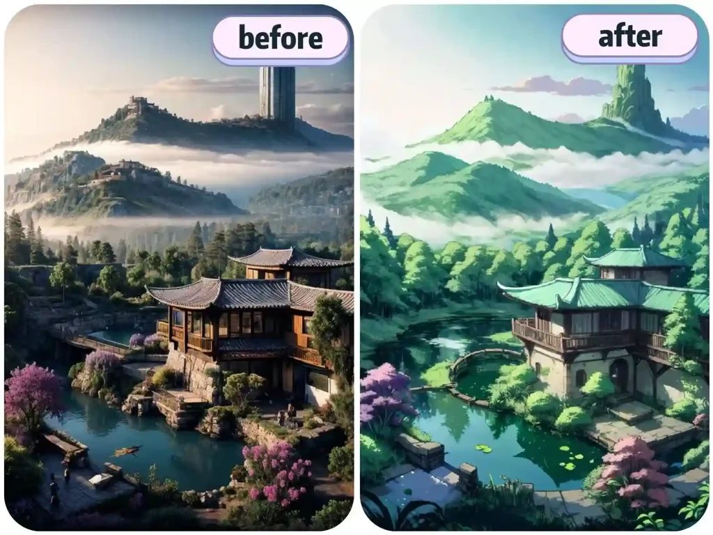 Turn landscape to anime