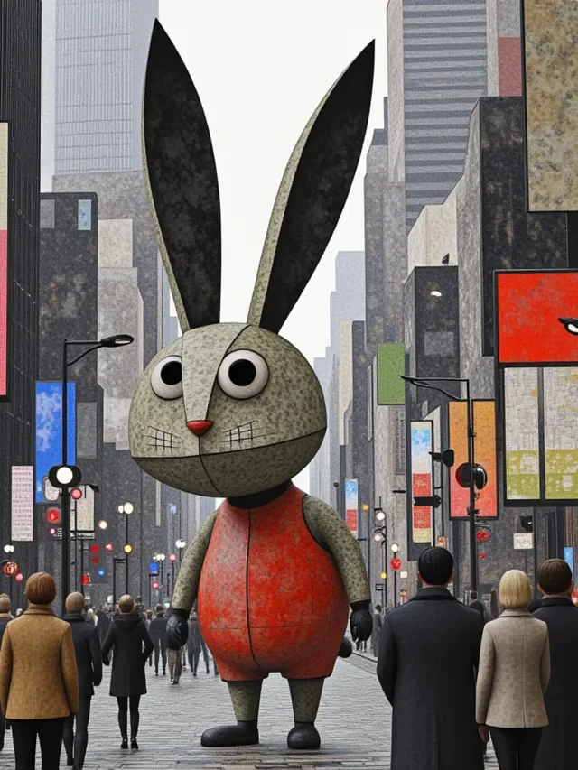 abstract art style rabbit