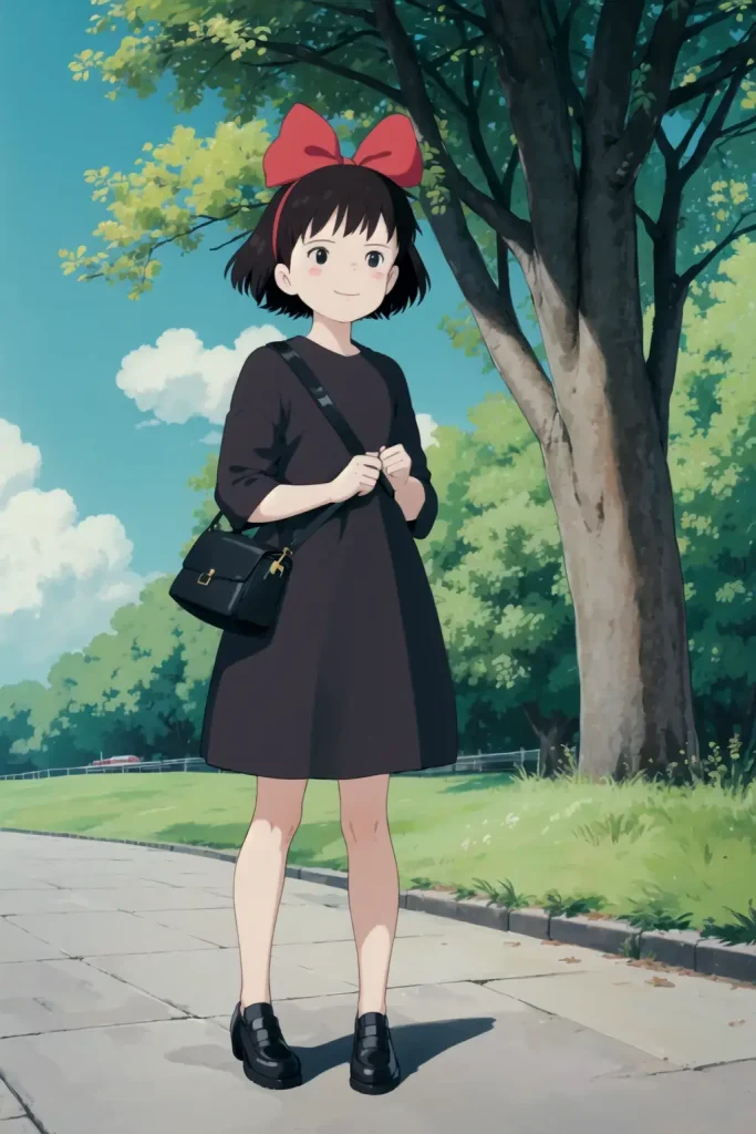 girl in black dress