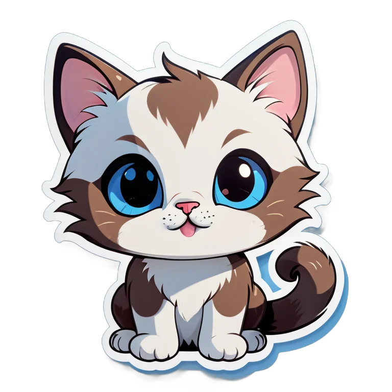 Cute Cat AI sticker