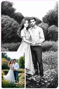 convert wedding photo to sketch