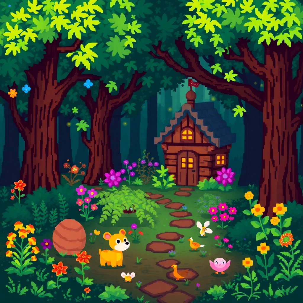AI pixel style landscape