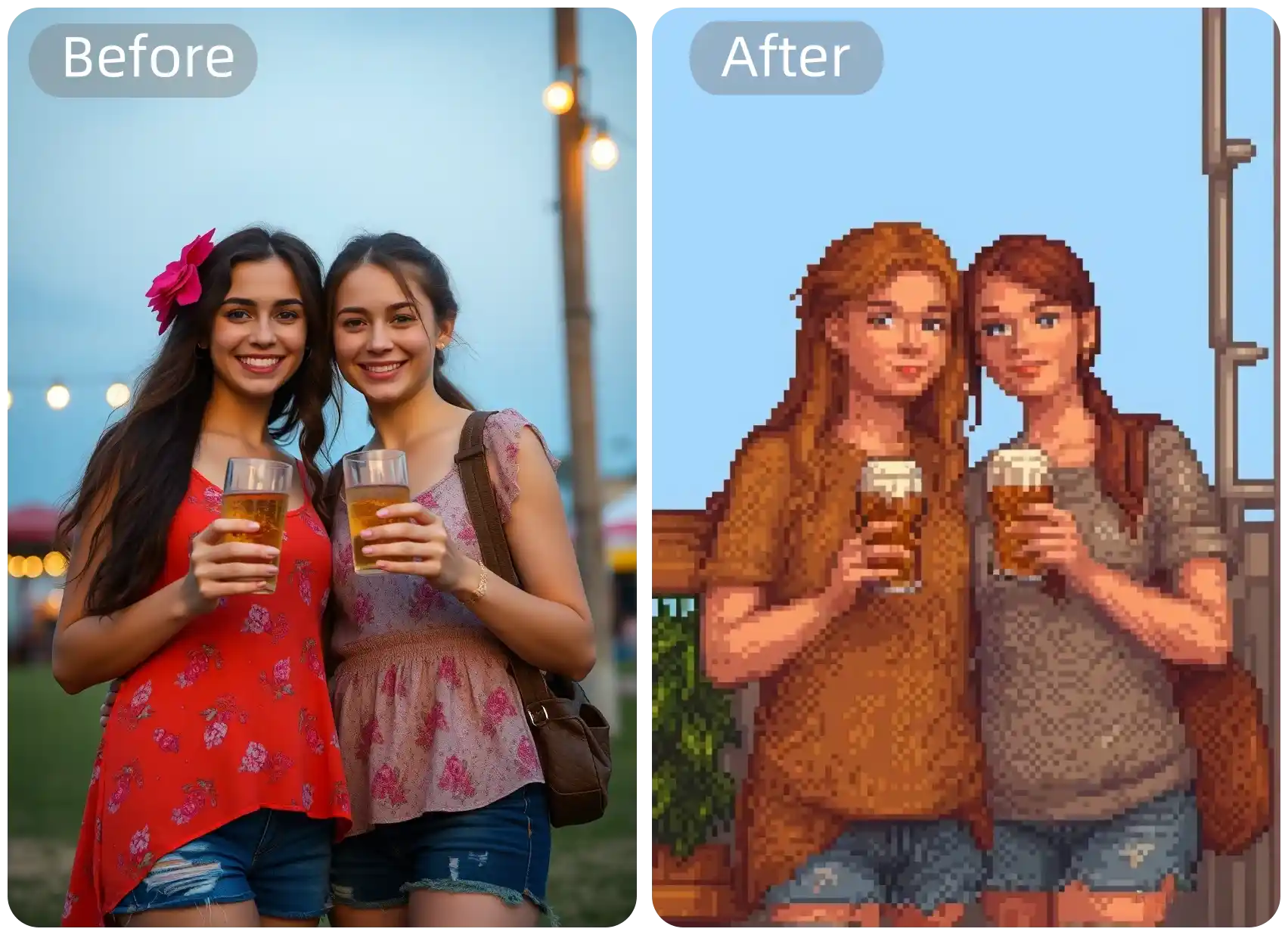 High-Quality Pixel Art Conversion