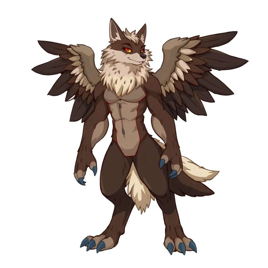 Furry Hybrid Wolf and Eagle