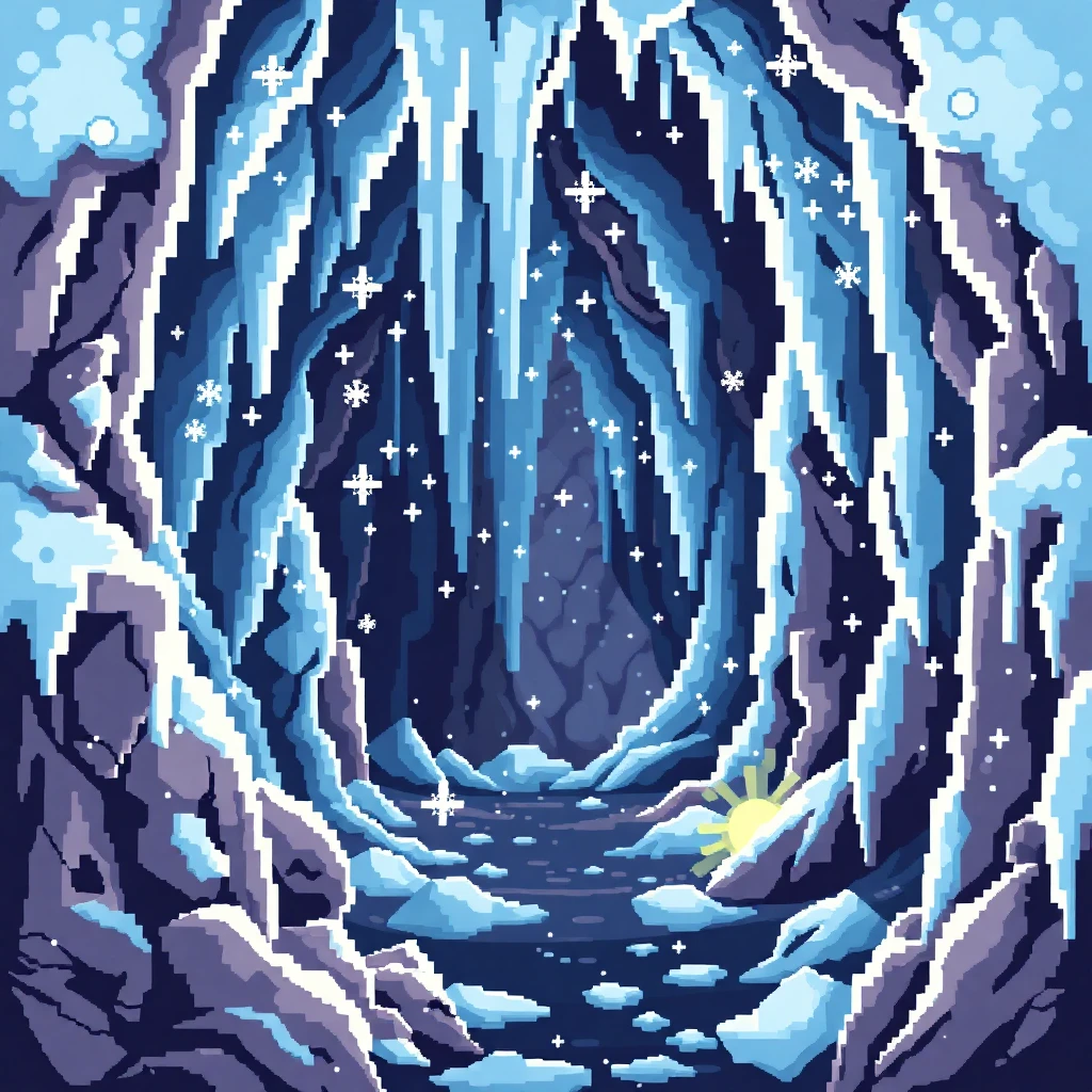ice-cavre pixel art