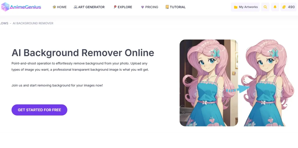 AnimeGenius' AI Background Remover​