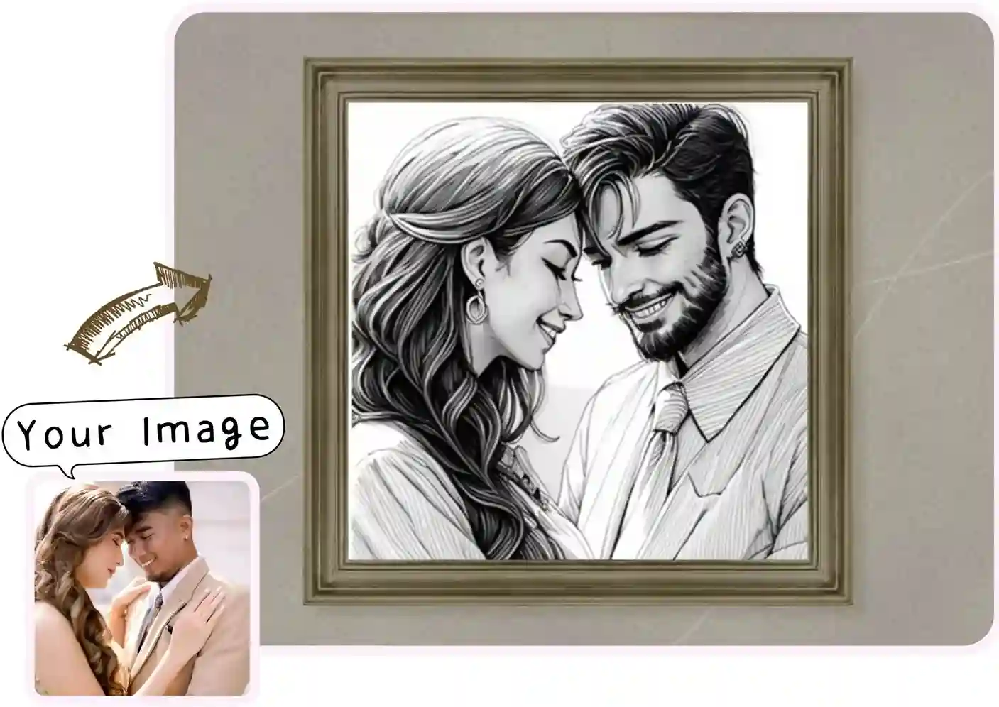 mounting sketch photo