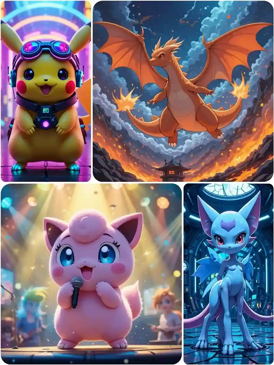 pokemon art in different styles