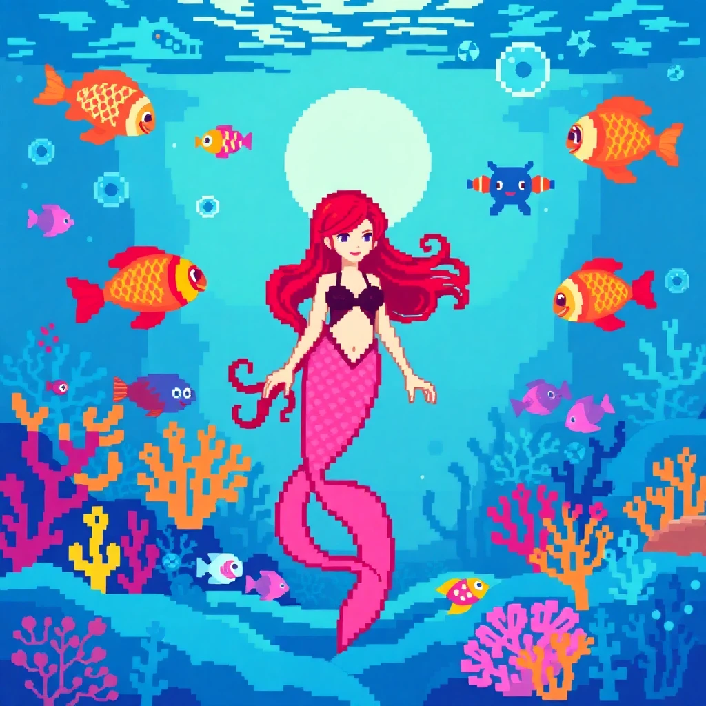 underwater pixel art
