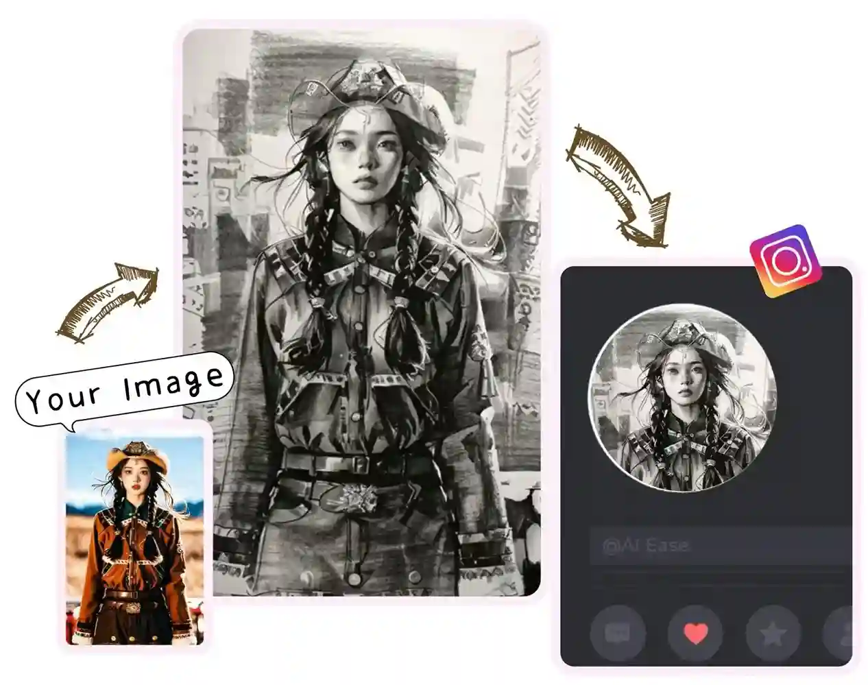 Show Your Unique Sketch Picture on Social Media