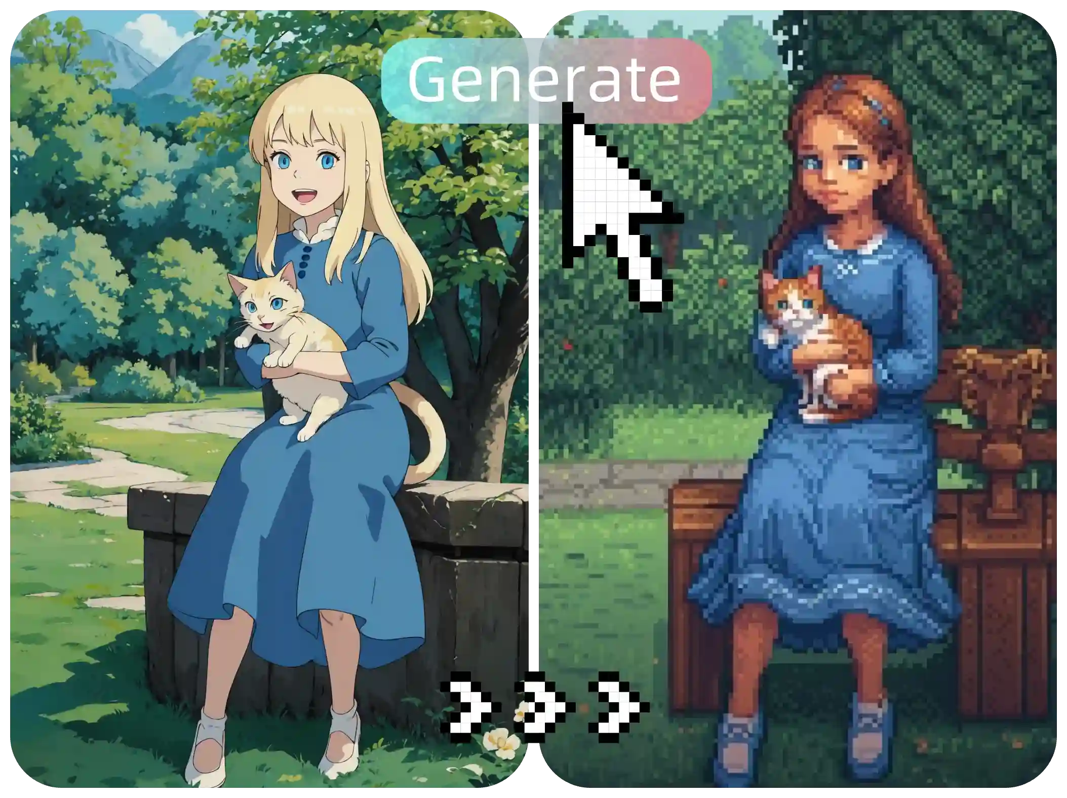 Instant Pixel Art Creation with One Click
