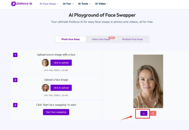 face swapper playground of PixNova