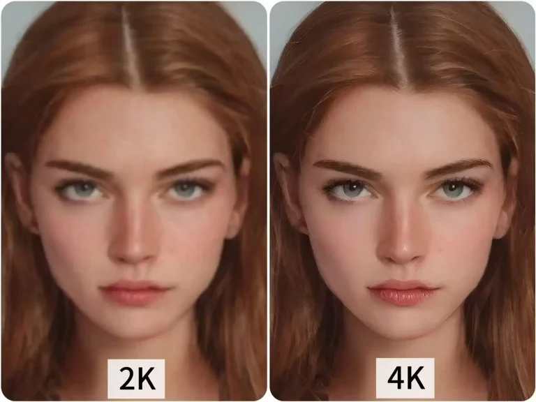 Comparison of 2K and 4K Images Using an AI Image Upscaler