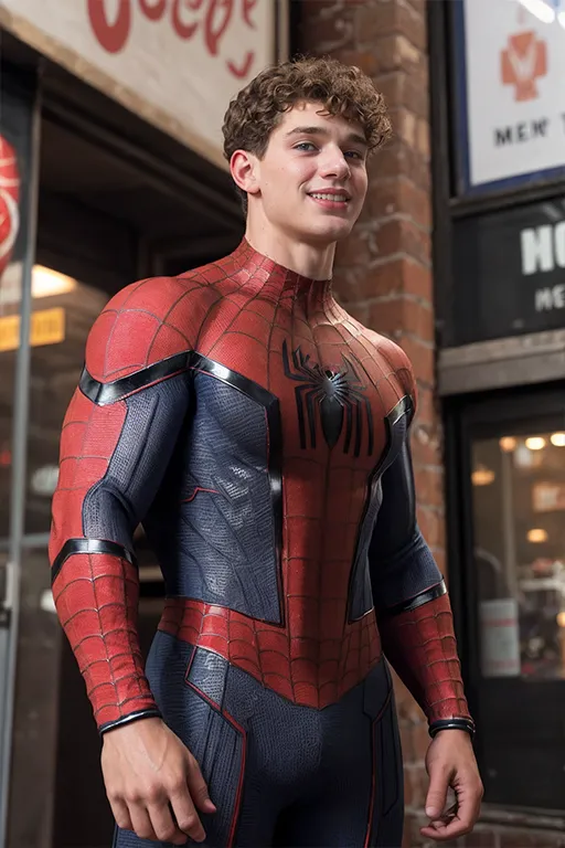 Rapariga cosplayer do Homem-Aranha
