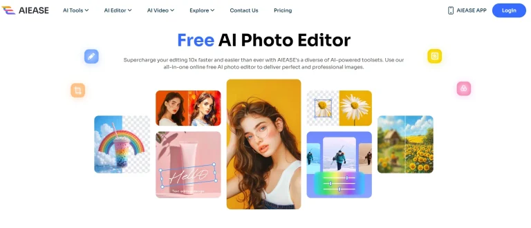 The homepage of AIEase