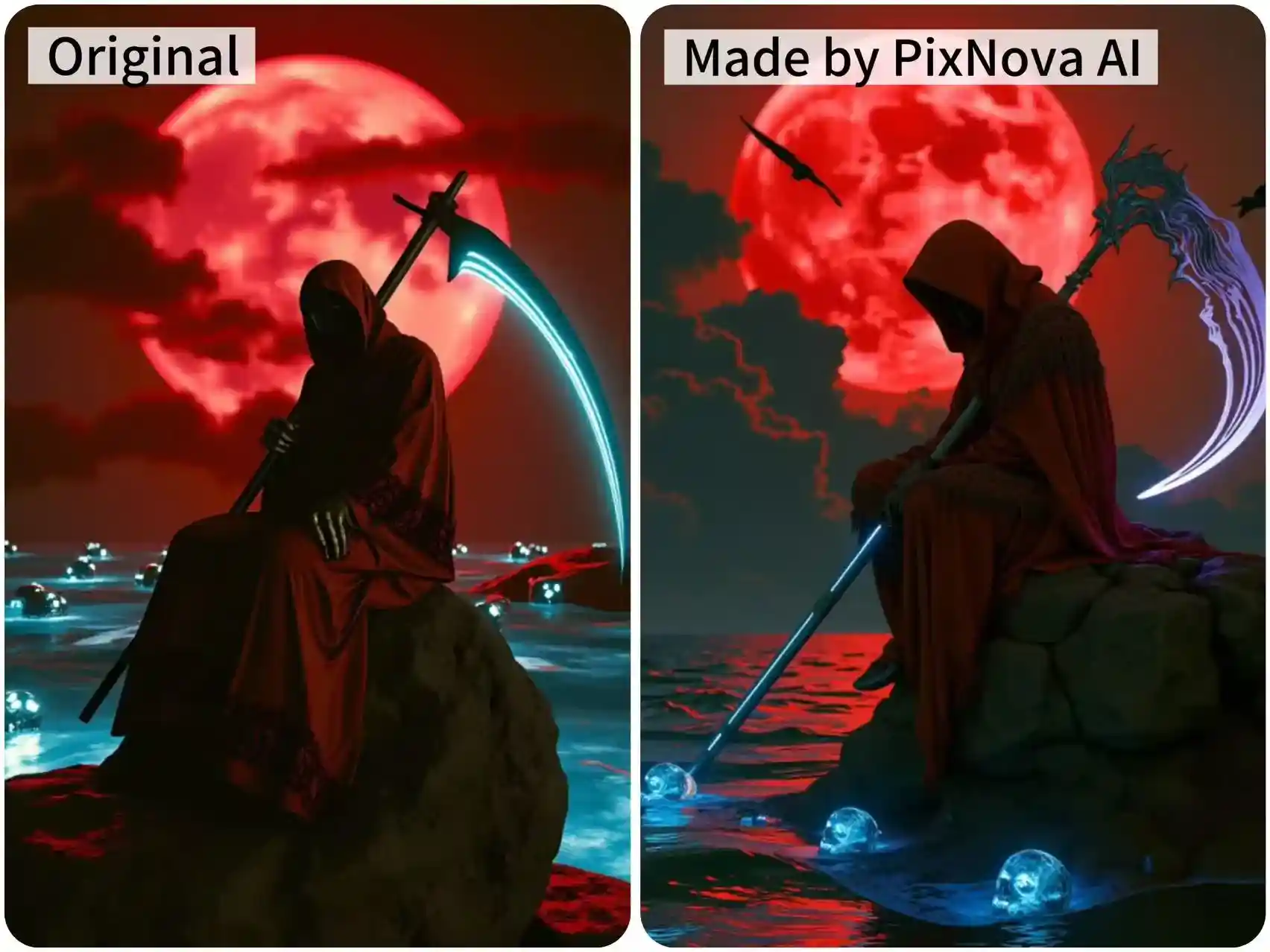 Original Anime Image vs. PixNova AI Generated Image