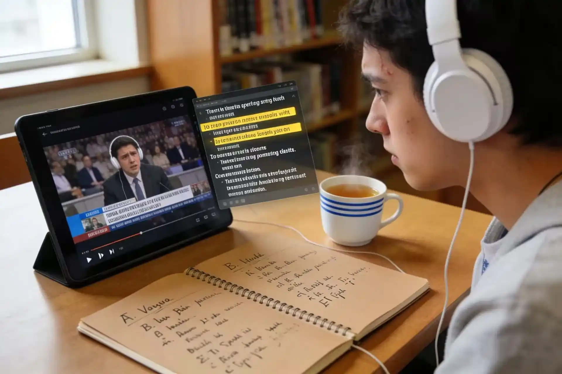 Transcribe Foreign Language Speech to Text for In-Depth Study 