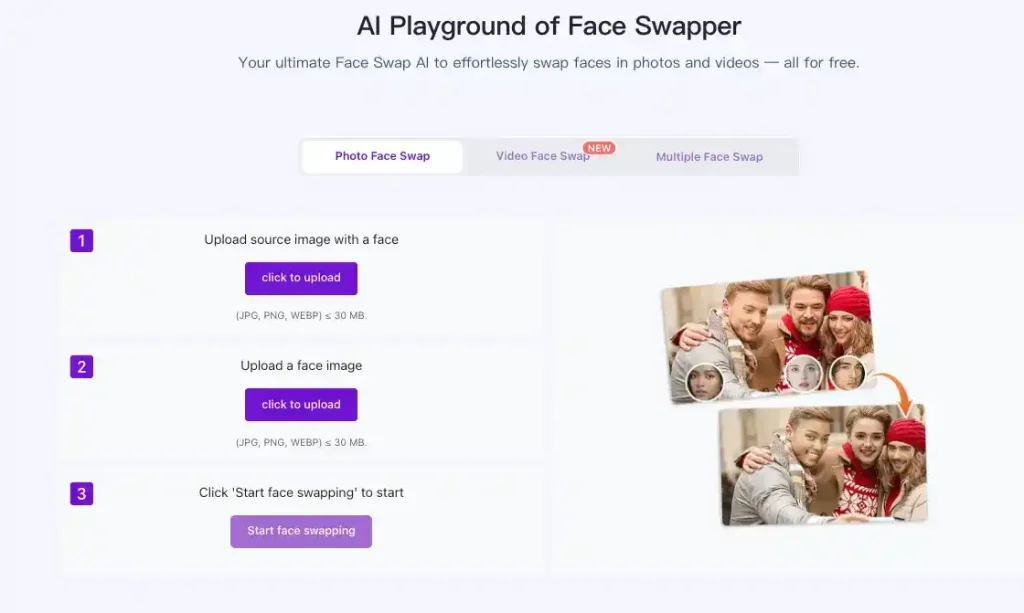 AI Playground of Replacing Face AI